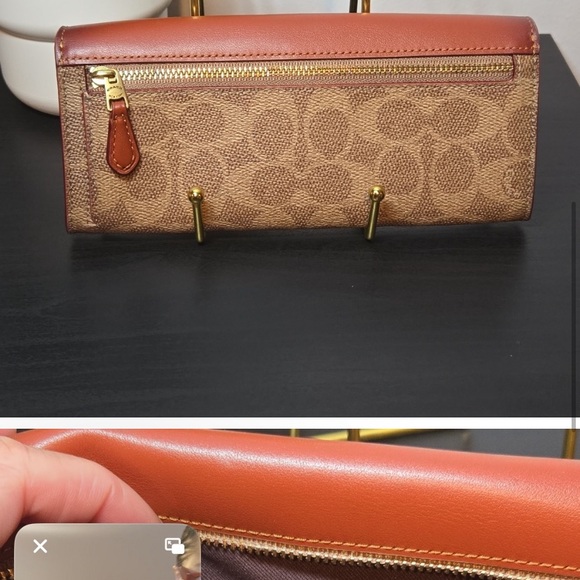 Coach Brown signature wallet has some peeling inside but beautiful outside - Picture 7 of 8